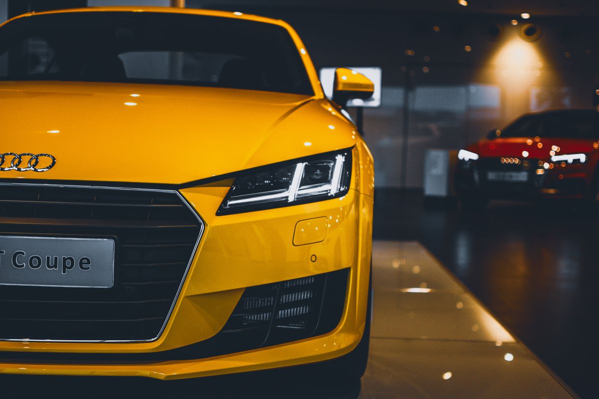 Used prestige car in a showroom